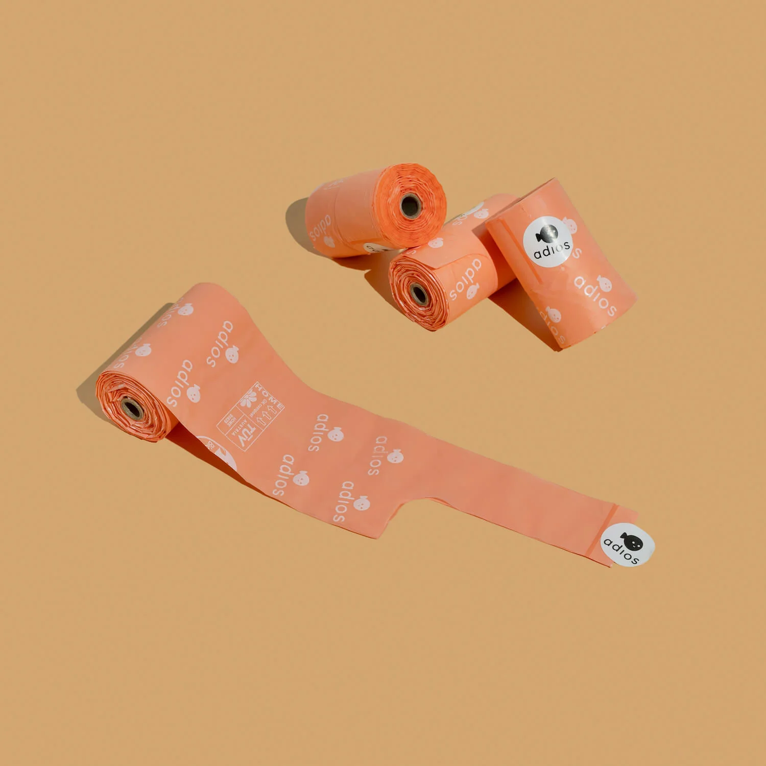 8 rolls in Pink (120 bags) - Handle on a roll (12 x 7") - Image 2