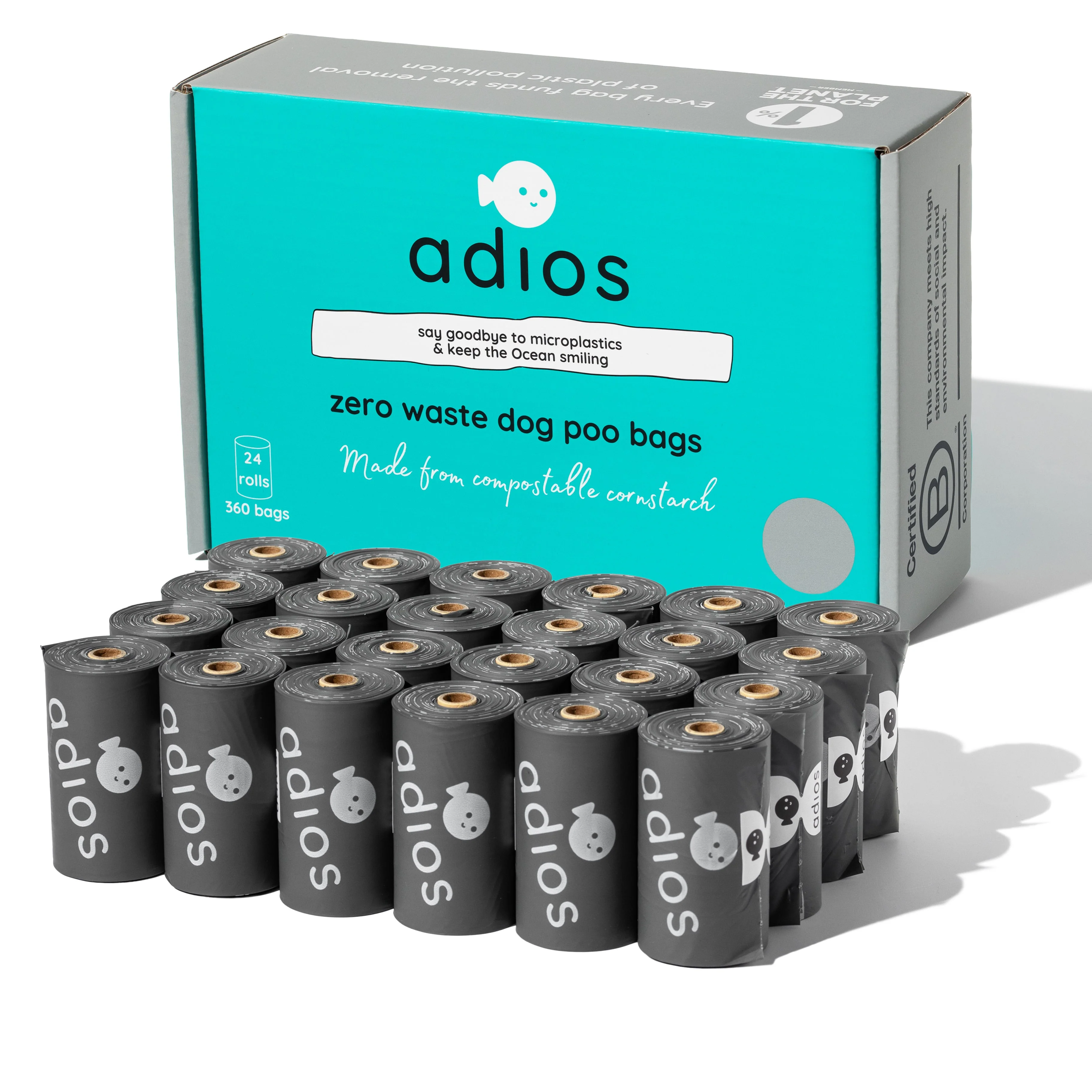 24 rolls in Grey (360 bags) - Non Handle